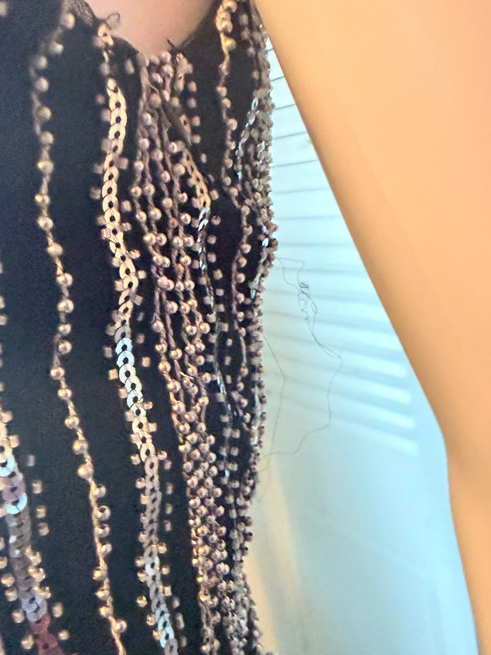 Unique Vintage Black Beaded 1920s‎ Flapper Fringe Dress Size S - Picture 11 of 16